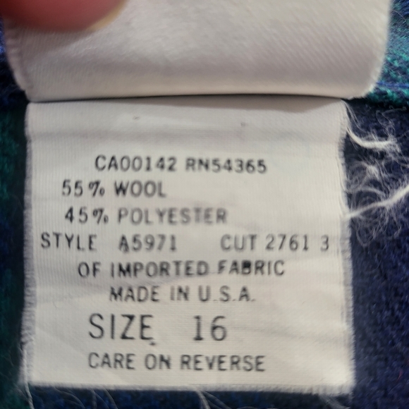 Tan Jay Vintage Blue & Green Plaid Skirt - Picture 6 of 9